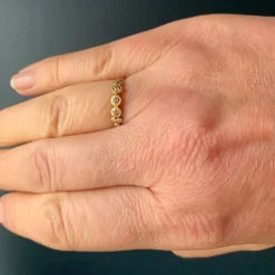 Ananda Khalsa - Three Champagne Diamond Bezel Ring
