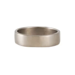 Black Barc - 6mm Squared Wedding Band in 14K White Gold