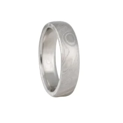 Chris Ploof - "Storm's Eye" 5mm Semi Round Damascus Band