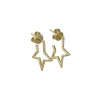 Cp Collection - Pave Diamond Open Star Hoop Earrings