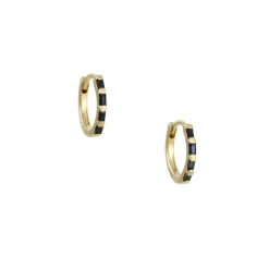Cp Collections - Blue Sapphire Baguette Huggie Earrings