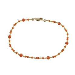 Debbie Fisher - Carnelian Cabachon Bead Bracelet