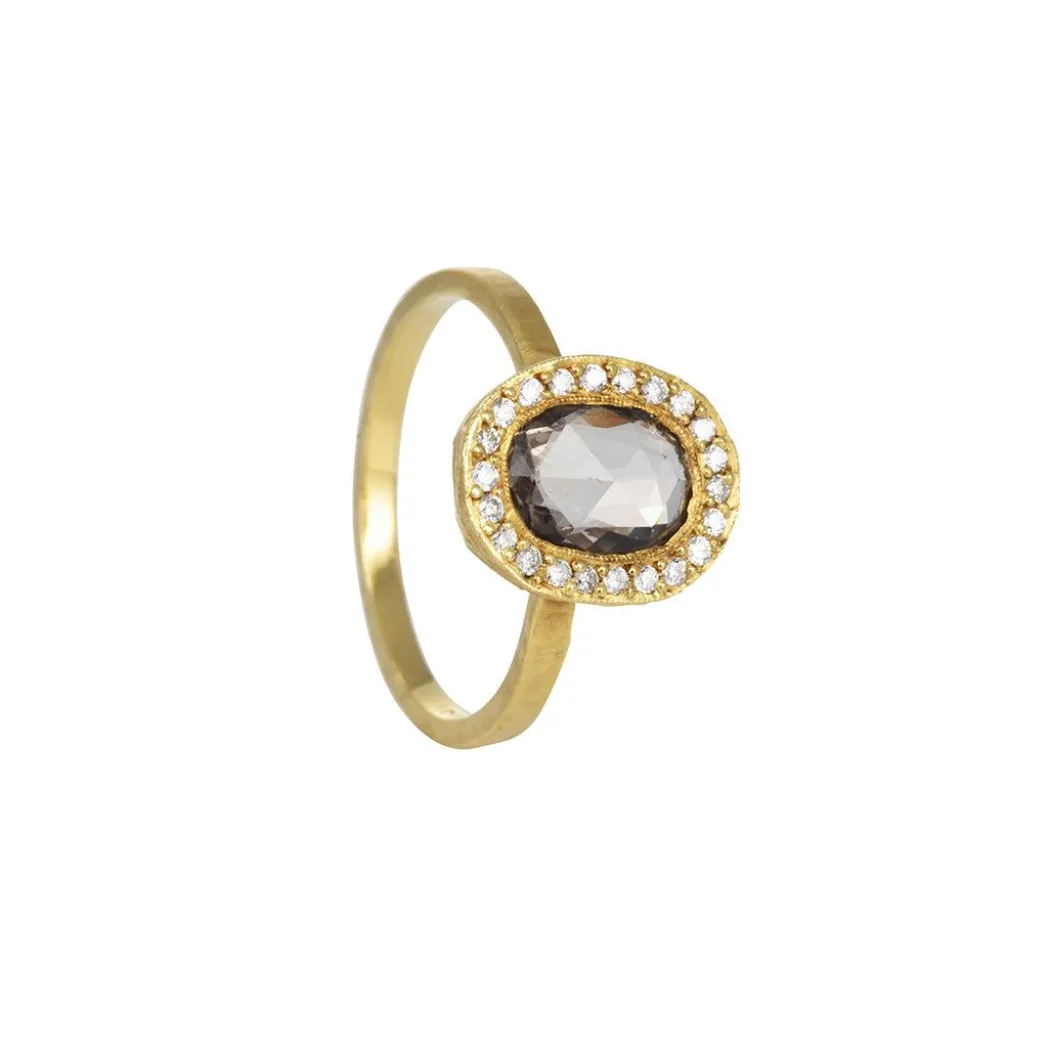 Jennifer Designs - Lux Oval Green Sapphire Diamond Halo Ring