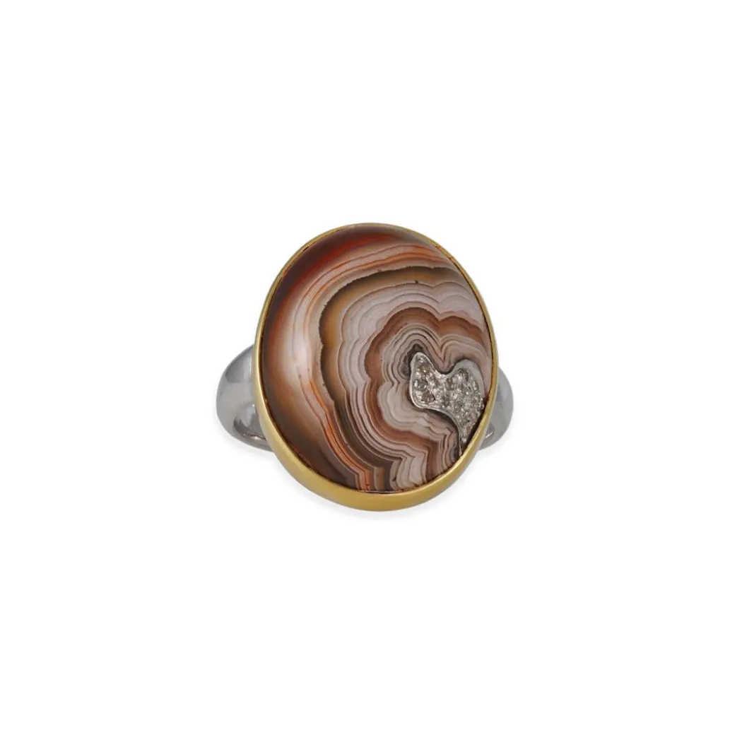 Kothari – Lace Agate and Diamond Ring