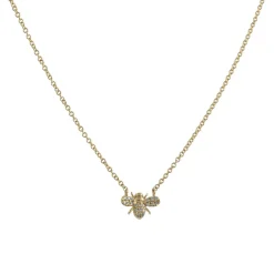 Liven - Petite Pave Bee Necklace in 14K Gold