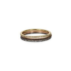 Liven - Thin Black Diamond Rose Gold Band
