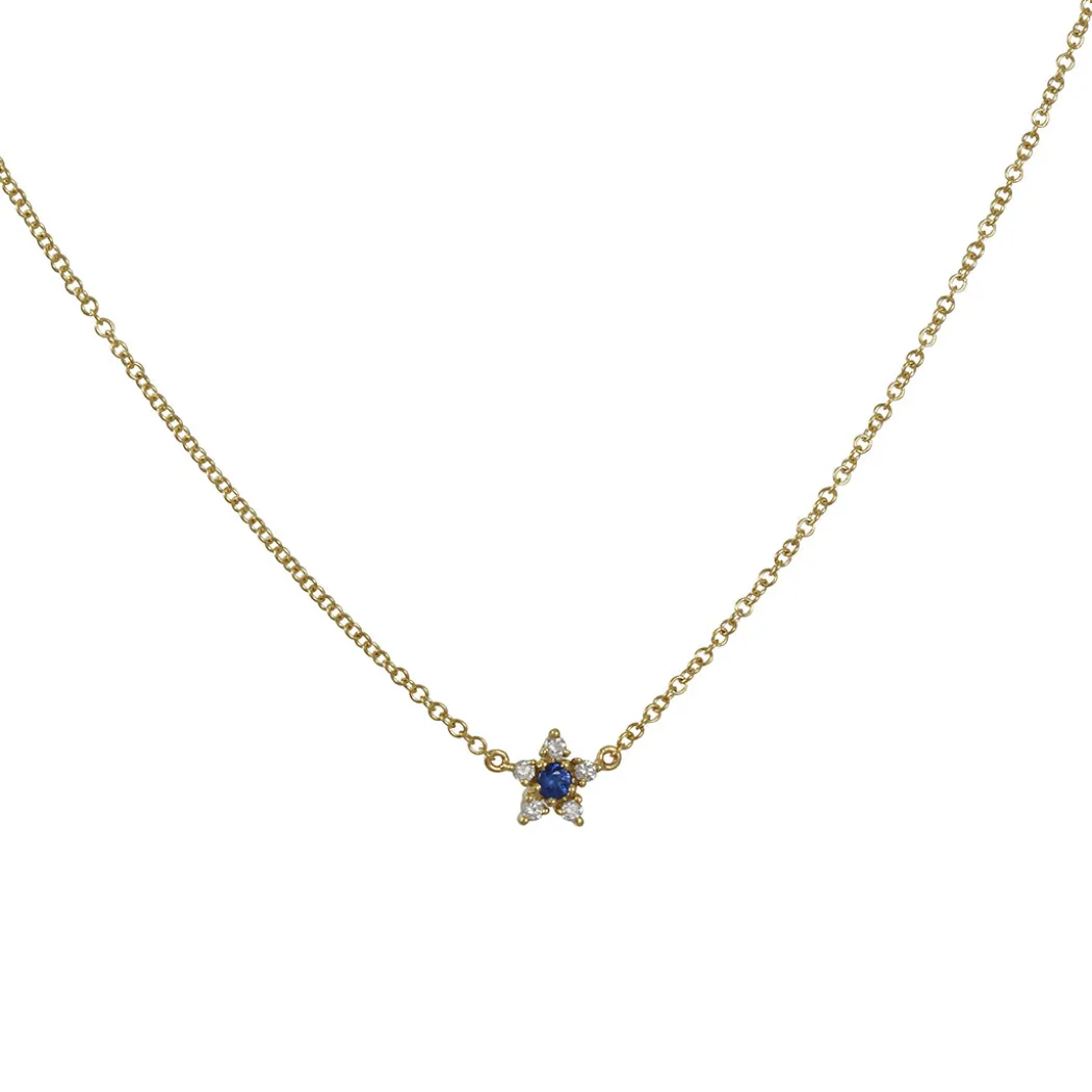 Liven Co. - Flower Necklace with Sapphire