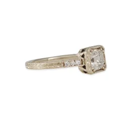 Lori Mclean - Engraved Asscher Cut Diamond Ring