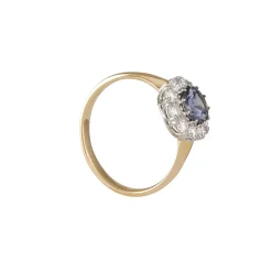 Lori Mclean - Montana Sapphire Diamond Halo Ring