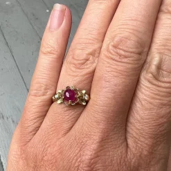 Megan Thorne - Buttercup Ruby Ring with Diamonds