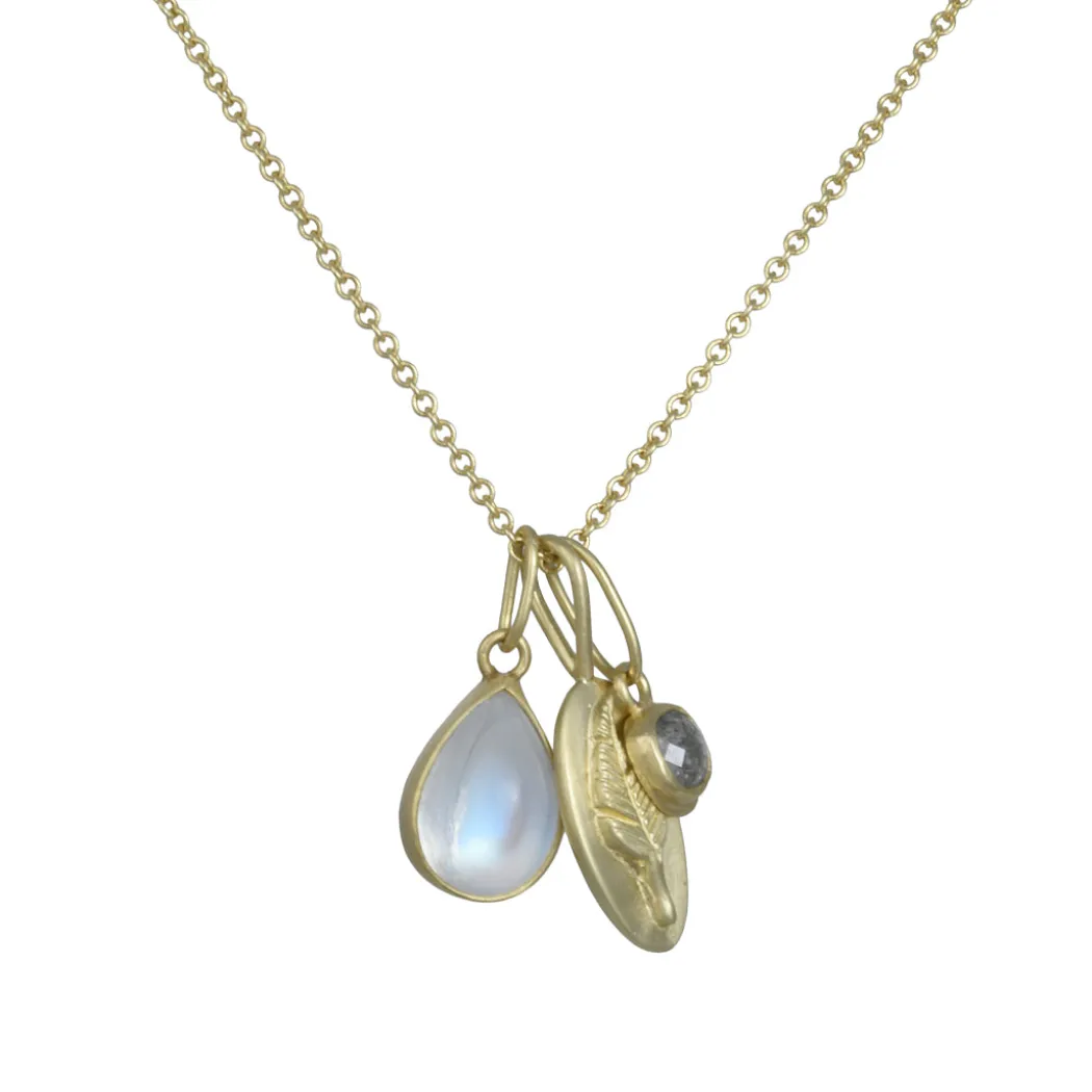 Monica Marcella – Rose Cut Salt and Pepper Diamond Pendant