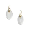 Rachel Atherly - Medium Lily Pad Earrings with Quartz