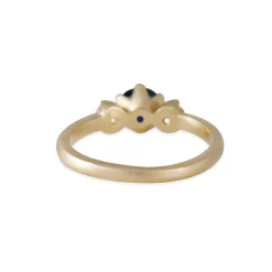Rebecca Overmann - Three Stone Ring with Sapphire and Diamonds