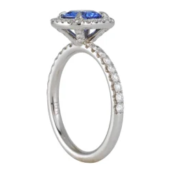 RICHARD LANDI- Micro Pave Halo Setting with Blue Sapphire