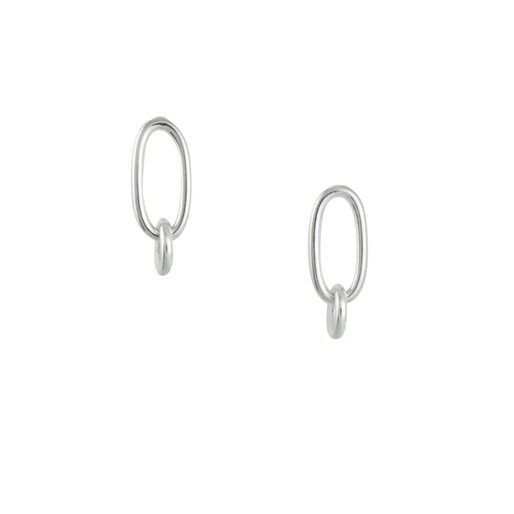 Tashi - Link Stud Earrings in Sterling Silver
