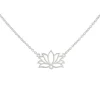 Tashi - Tiny Stationed Lotus Necklace in Sterling Silver
