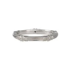 Van Craeynest - Striated Buttercup Diamond Band in Platinum