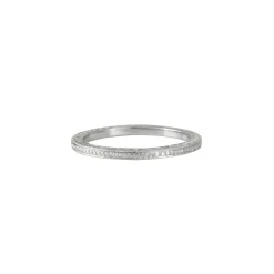 Varna - Thin Stackable Engraved Band in 18k white gold